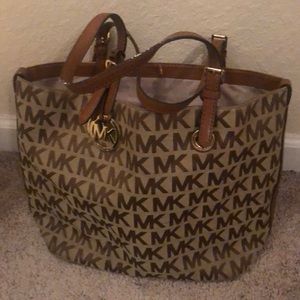 Brown Michael Kors logo purse